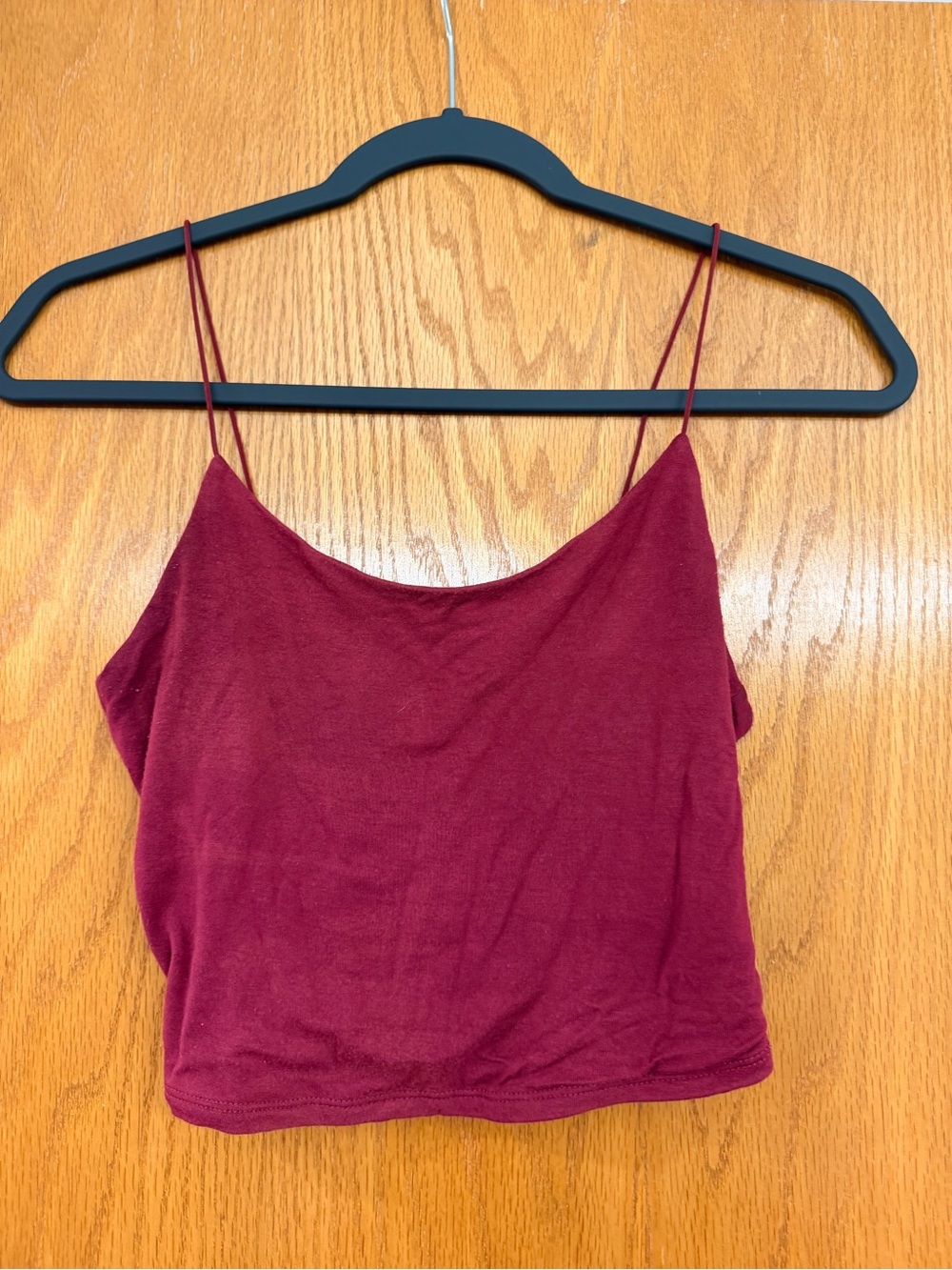 Garage Burgundy Spaghetti Strap Crop Tank